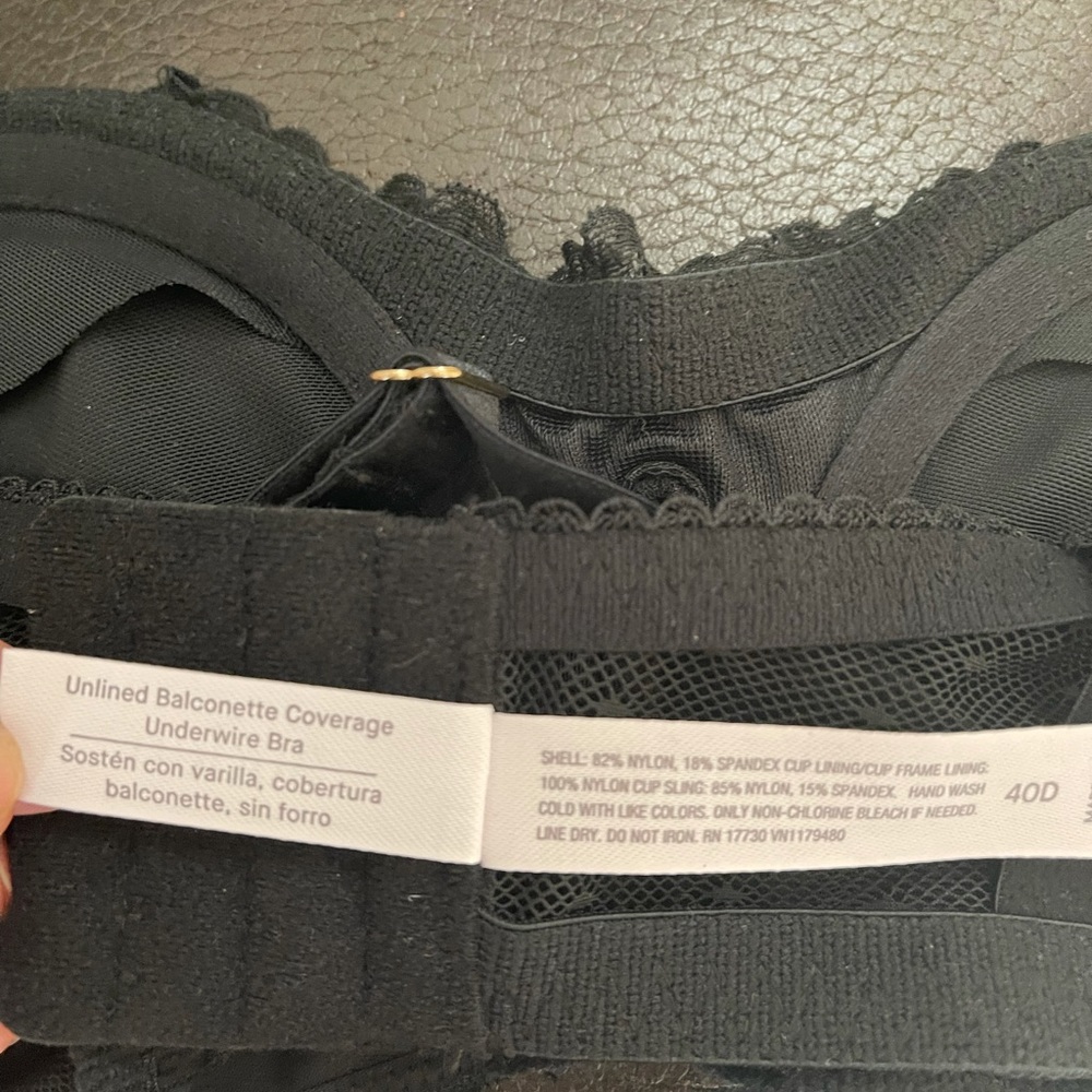 Auden Black Lace Bra 40D - Picture 6 of 9